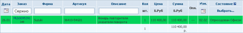349 Сержио, Фонарь повторителя указателя поворота
