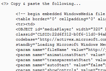code html wmv