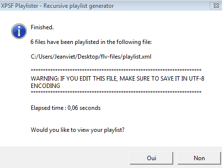 creation playlist xml