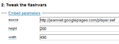 embed parameters