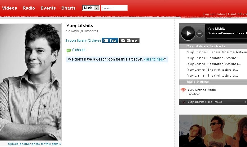 Страничка Юрия Лифшица на last.fm