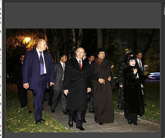 Путин, Каддафи, Матье в Кремле
