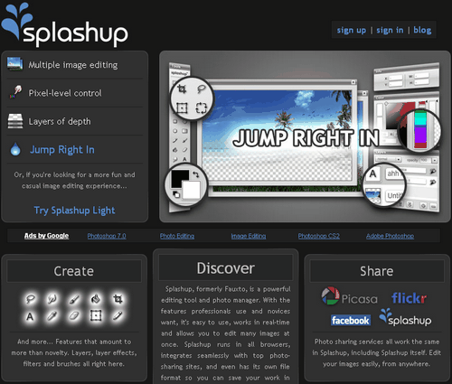 Splashup. Графический онлайн редактор