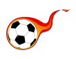 nogometna lopta u plamenu