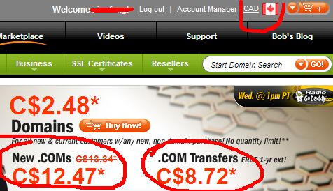 godaddy canada