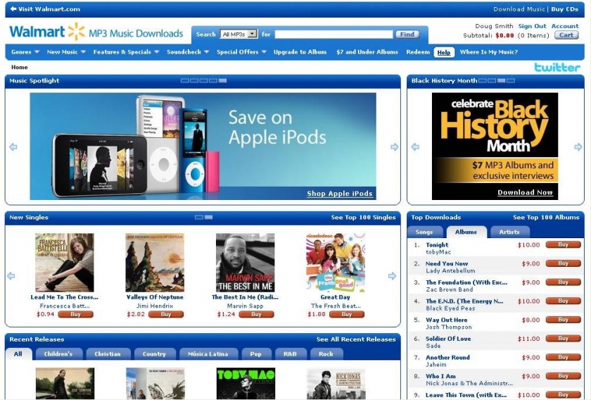Walmart.com MP3 - Homepage - 02.25.10 [Francesca Battistelli]