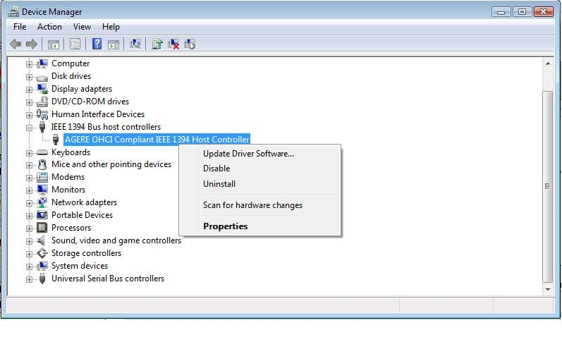 1394 ohci windows 10
